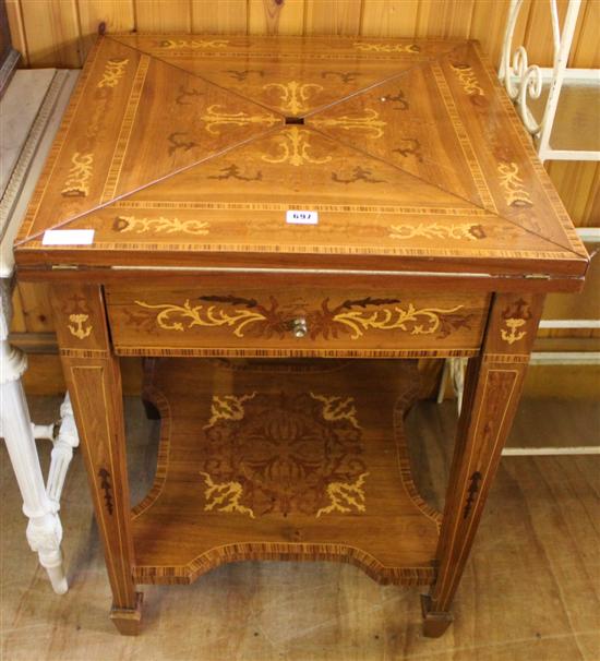 Inlaid envelope card table